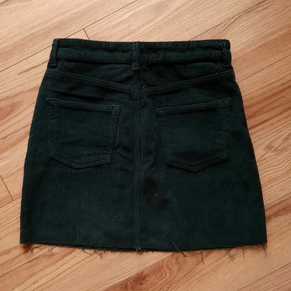 TopShop Corduroy Skirt - Emerald Green Size 2 - Picture 2 of 6